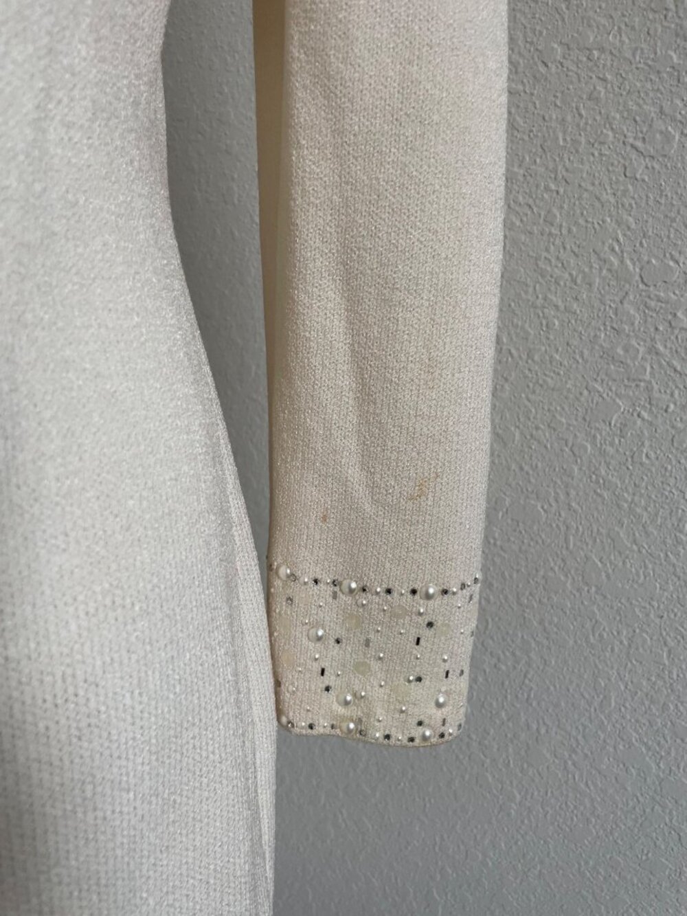 Vintage Embellished St. John Evening High Neck Pearl Sequin Rhinestone, Womens 8 - Picture 11 of 12